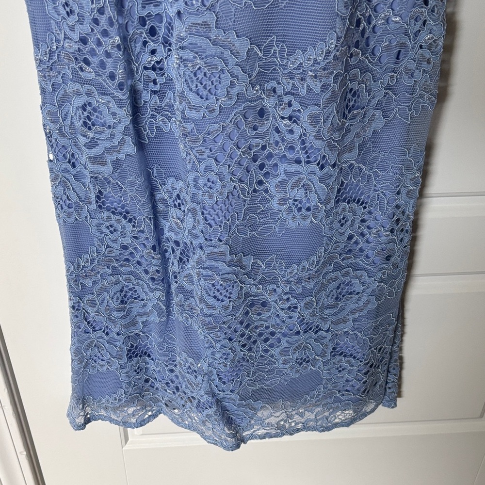 Adrianna Papell Light Blue Lace Maxi Dress - Picture 4 of 9